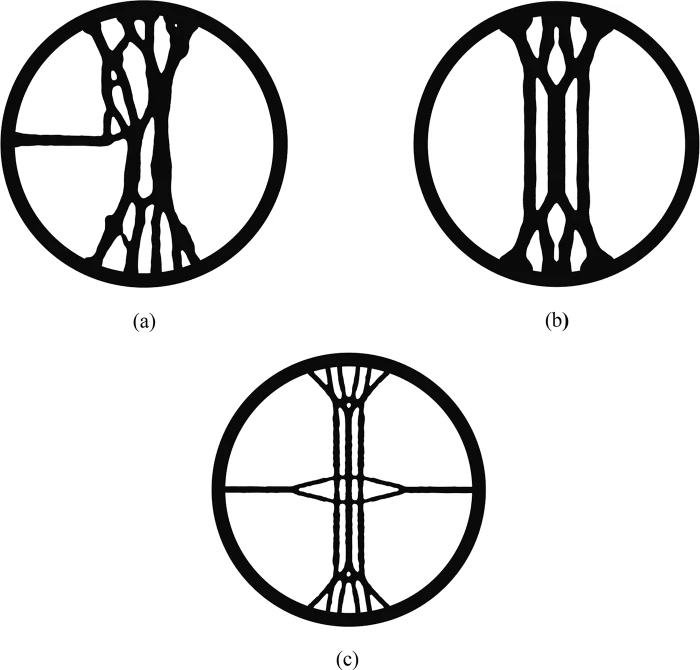 Iterations in the parametric design of the inflatable channels in the