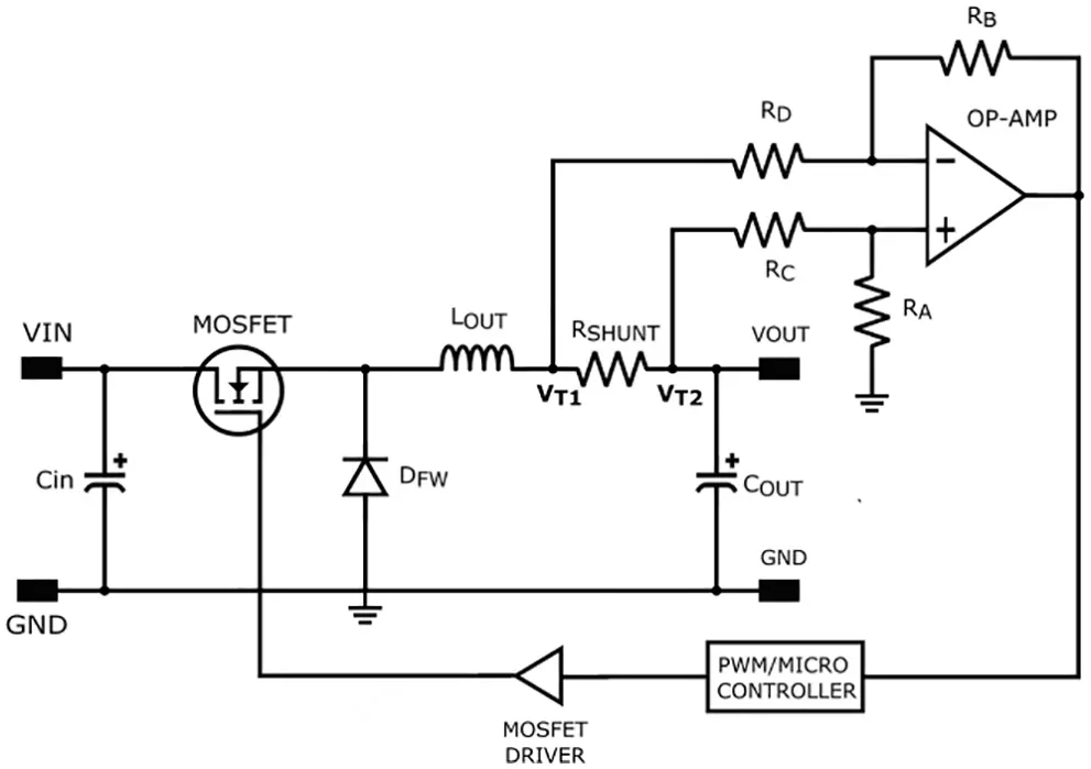 Buck Converter Current Measurement Using Differential Amplifier