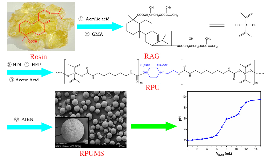 Preparation of Hollow-Porous Rosin-Based Polyurethane Microspheres with pH-Responsive Characteristics