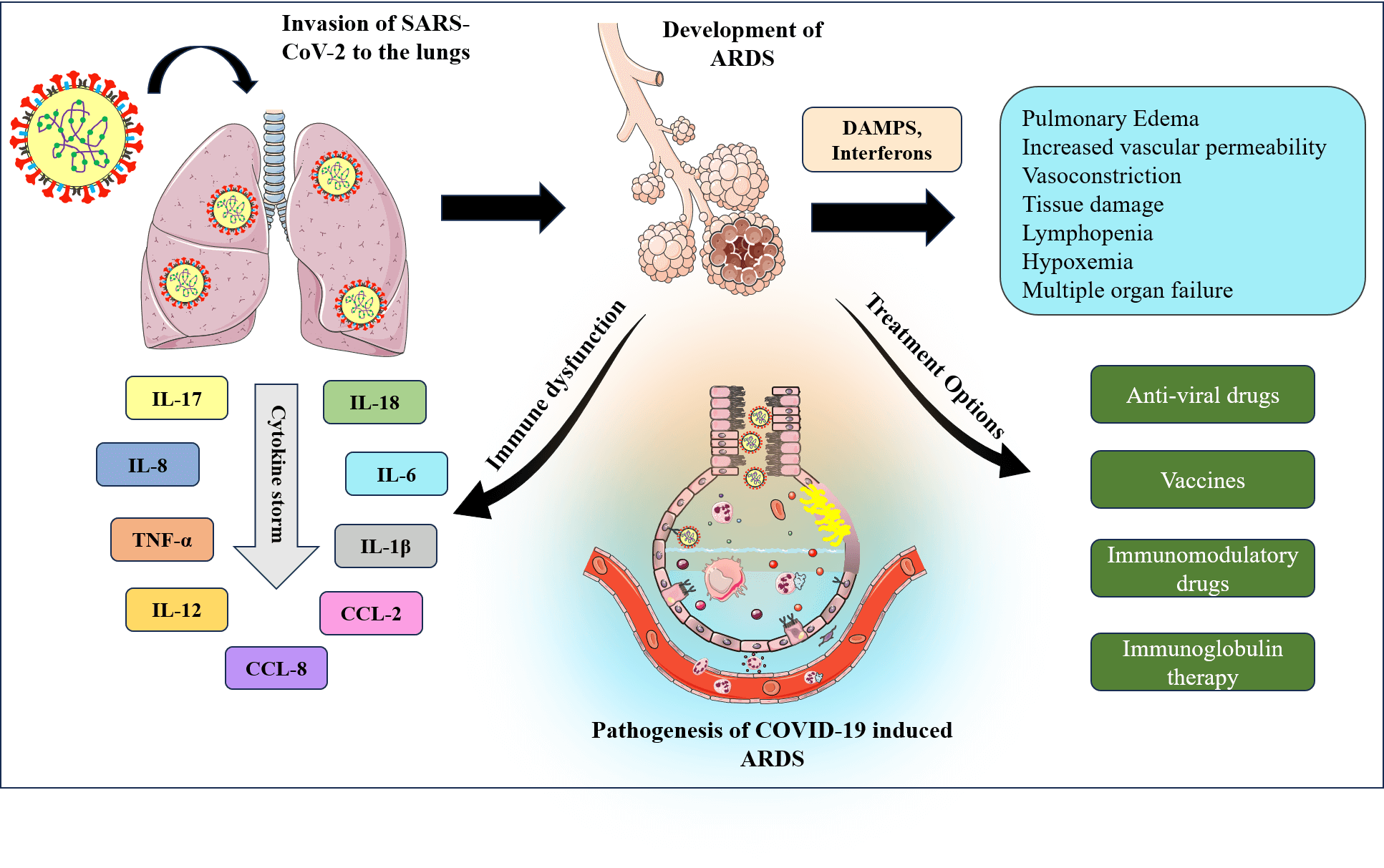 Molecular basis of COVID-19, ARDS and COVID-19-associated ARDS: Diagnosis pathogenesis and therapeutic strategies