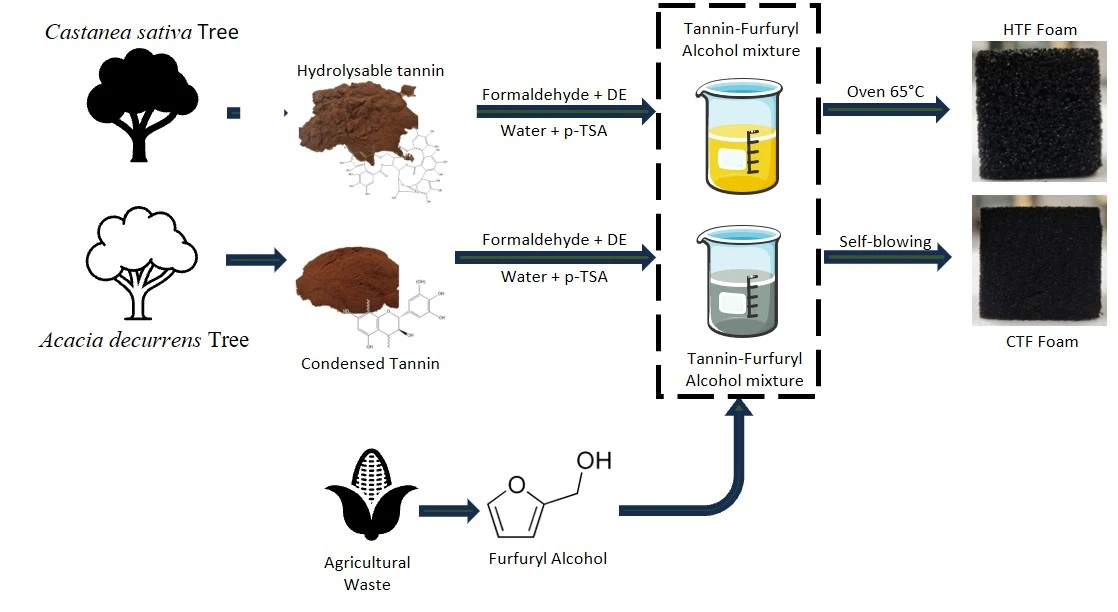 New Rigid Furan Biofoams Based on Hydrolysable Chesnut (<i>Castanea sativa</i>) Tannin by Chemical Expansion