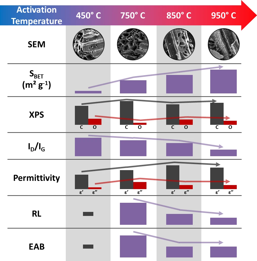 Optimizing Activation Temperature of Sustainable Porous Materials Derived from Forestry Residues: Applications in Radar-Absorbing Technologies