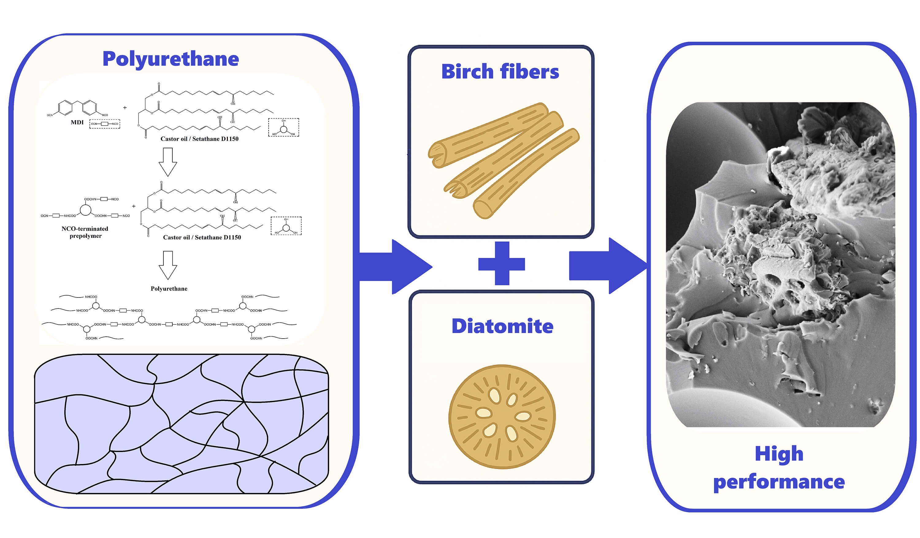 Enhancing Mechanical Properties of Biobased Polyurethane Composites Using Birch Flour and Diatomite Fillers