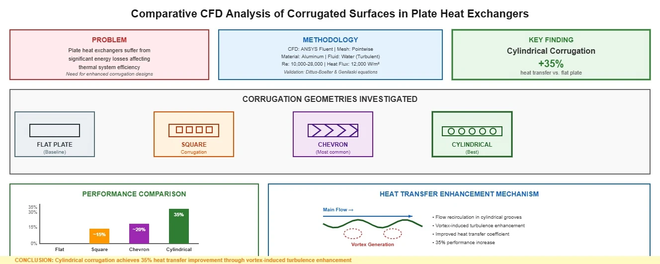 CFD Analysis of Corrugated Plate Designs to Improve Heat Transfer Efficiency in Plate Heat Exchangers