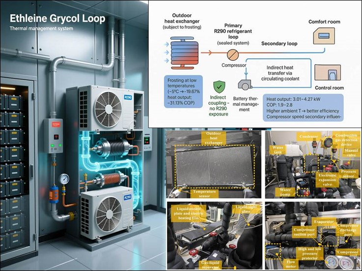 Experimental Investigation on Heating Performance and Frosting Behavior of an Integrated R290 Secondary Loop Heat Pump