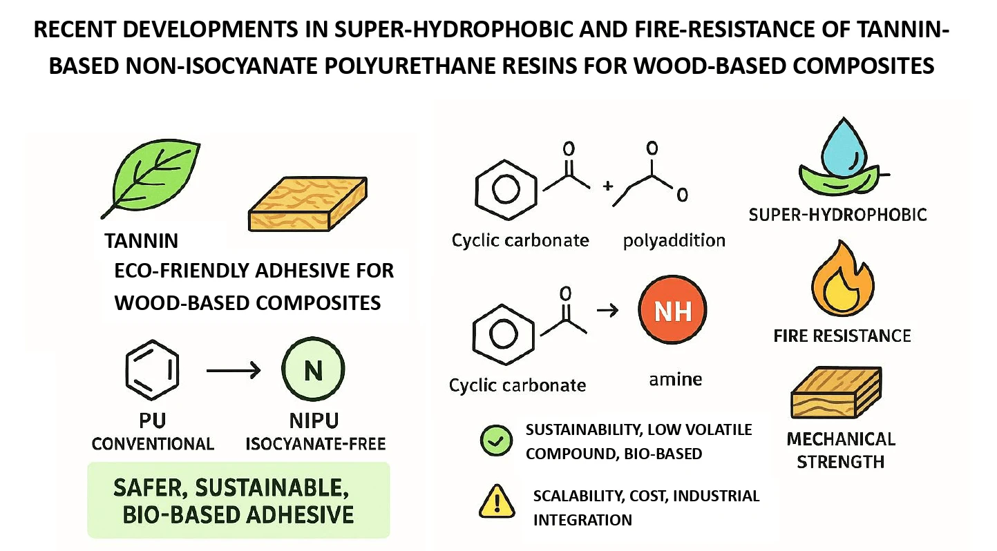 Recent Developments in Super-Hydrophobicity and Fire-Resistance of Tannin-Based Non-Isocyanate Polyurethane Resins for Wood-Based Composites