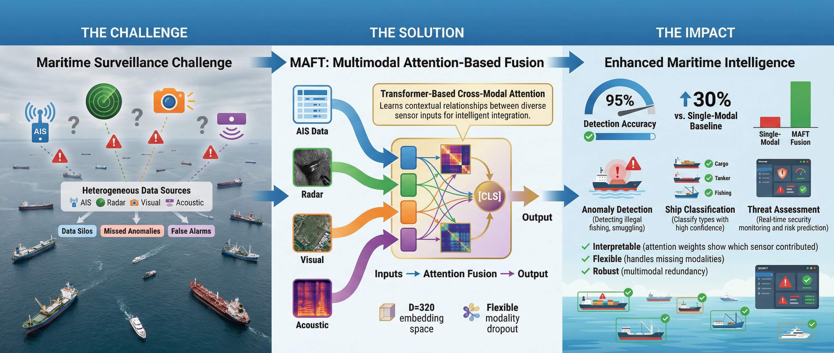 Late-Fusion of Heterogeneous Maritime Data Using Self-Attention for Interpretable Anomaly Detection
