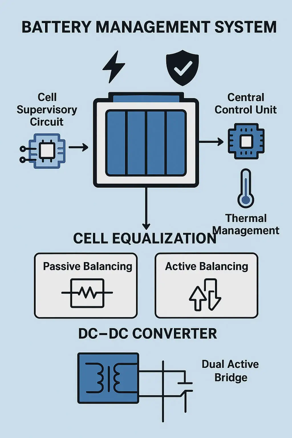 Active Cell Equalization for Battery Management Systems: A Comprehensive Review of DC-DC Converter Topologies