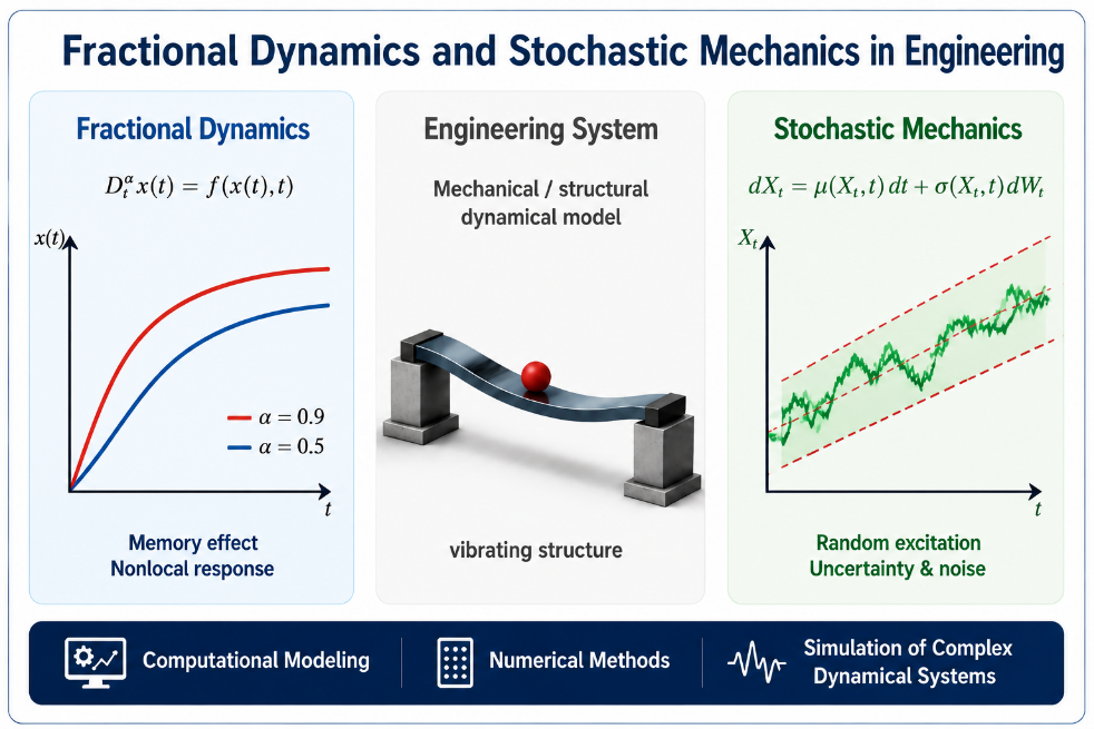 Advanced Numerical Methods for Fractional Dynamics and Stochastic Mechanics in Engineering