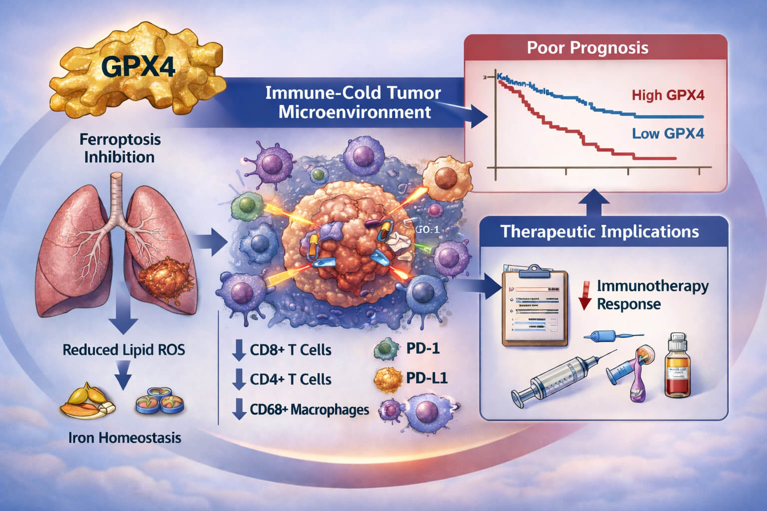 GPX4 Defines an Immune-Cold Phenotype and Poor Prognosis in Resected Lung Adenocarcinoma